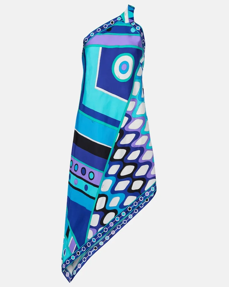 Emilio Pucci Midikleid Vivara aus Seiden-Twill Blau