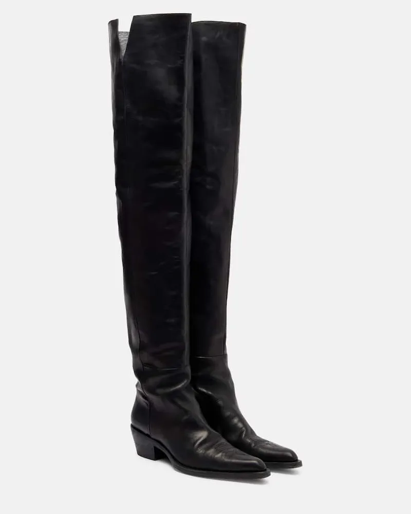 KHAITE Overknee-Stiefel Clive 35 aus Leder Schwarz