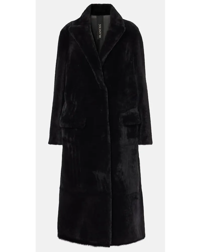 BLANCHA Mantel aus Shearling Schwarz