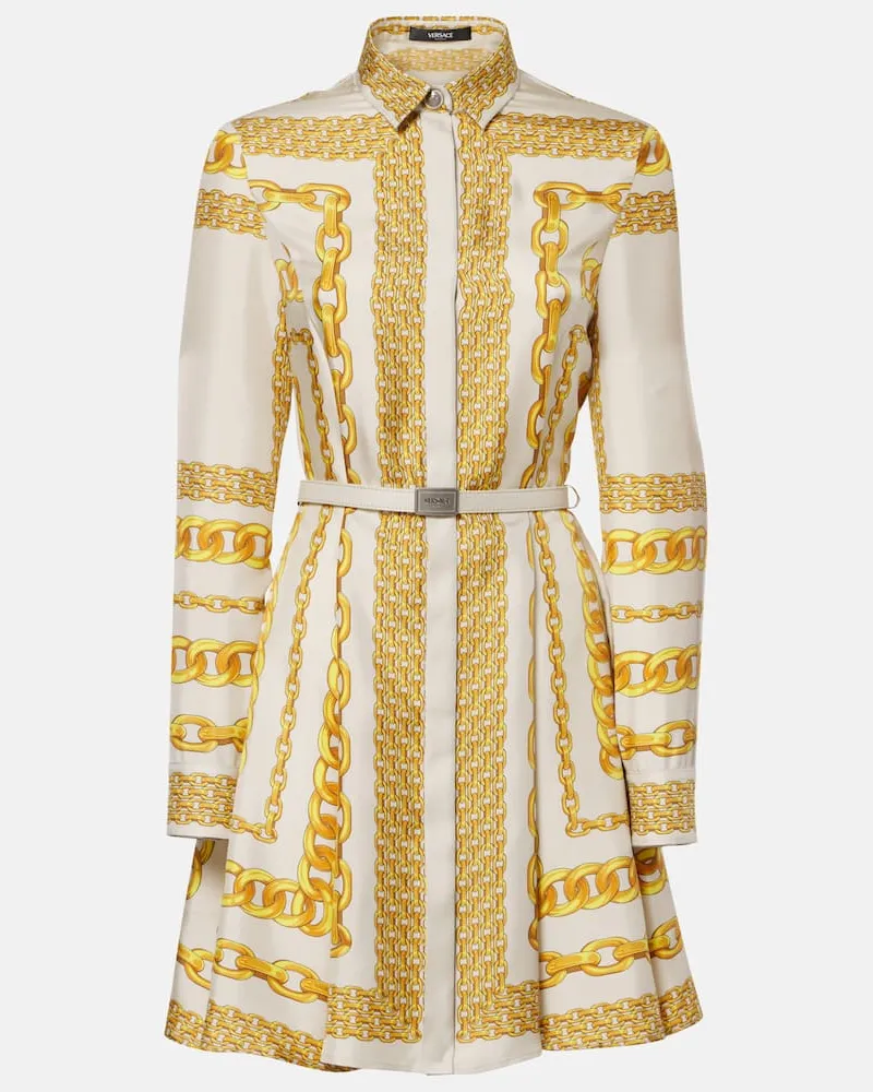 Versace Hemdblusenkleid Versace Treasure aus Seiden-Twill Weiß