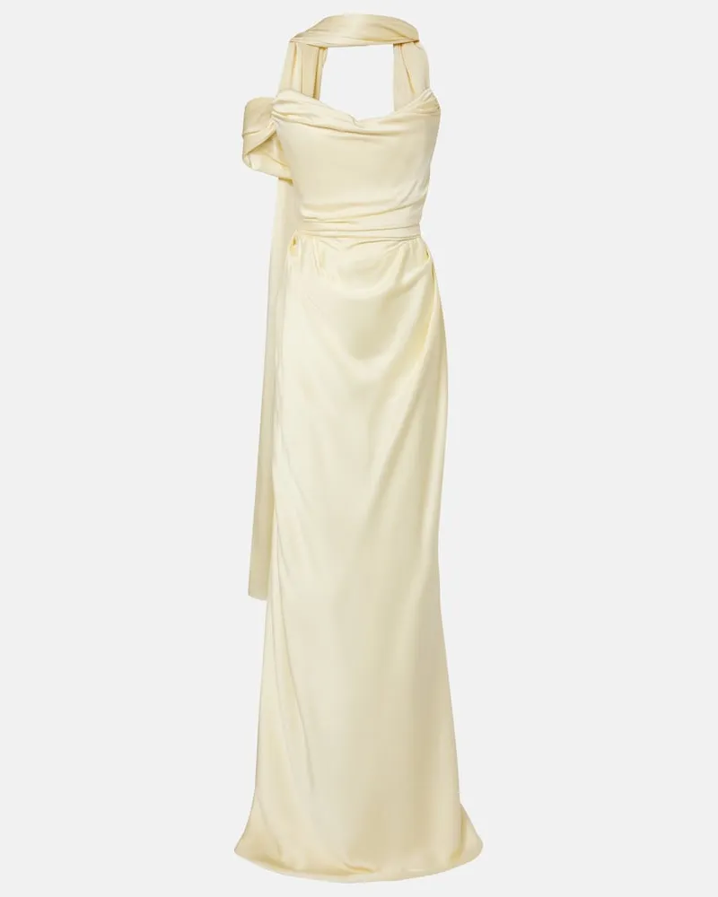 Vivienne Westwood Robe Nova Vixen aus Satin Gelb