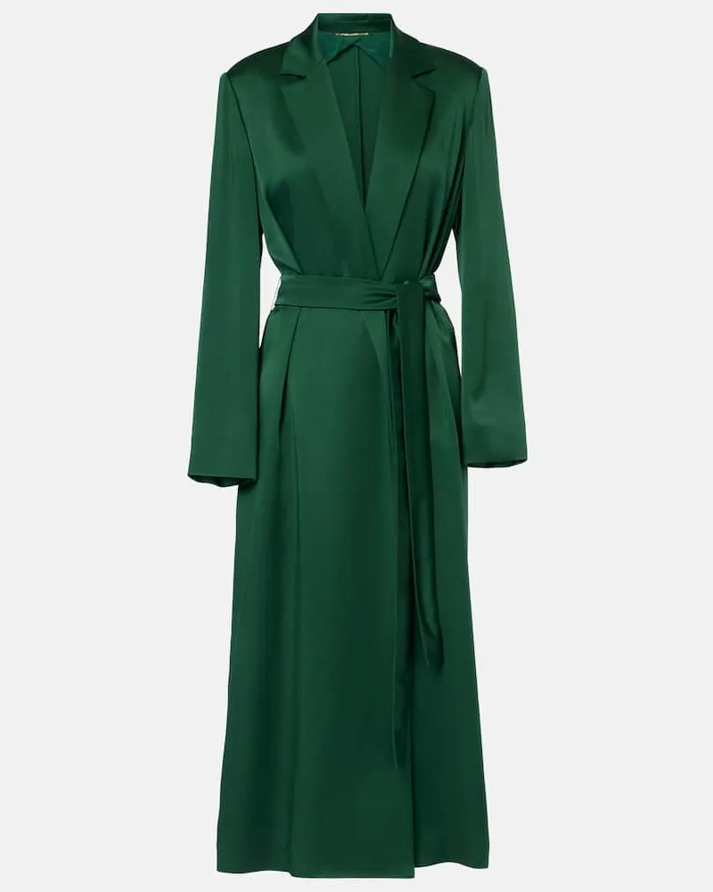 Max Mara Mantel Giselda aus Satin Grün