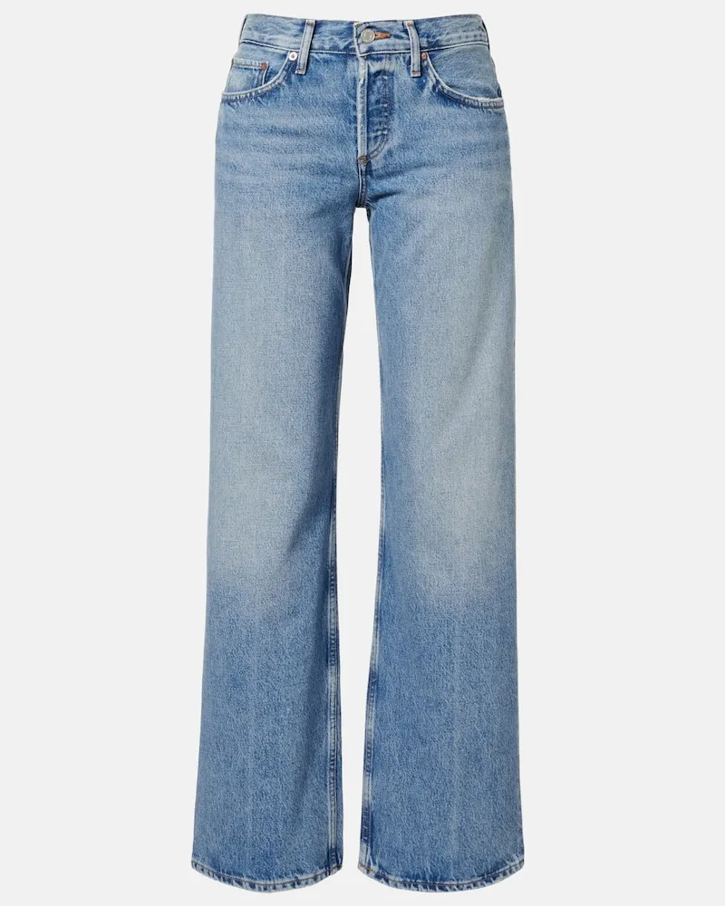 AGOLDE Straight Jeans Low-Rise Loose Blau