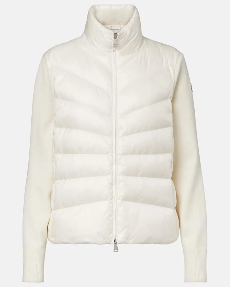 Moncler Daunenjacke mit Strick Weiß