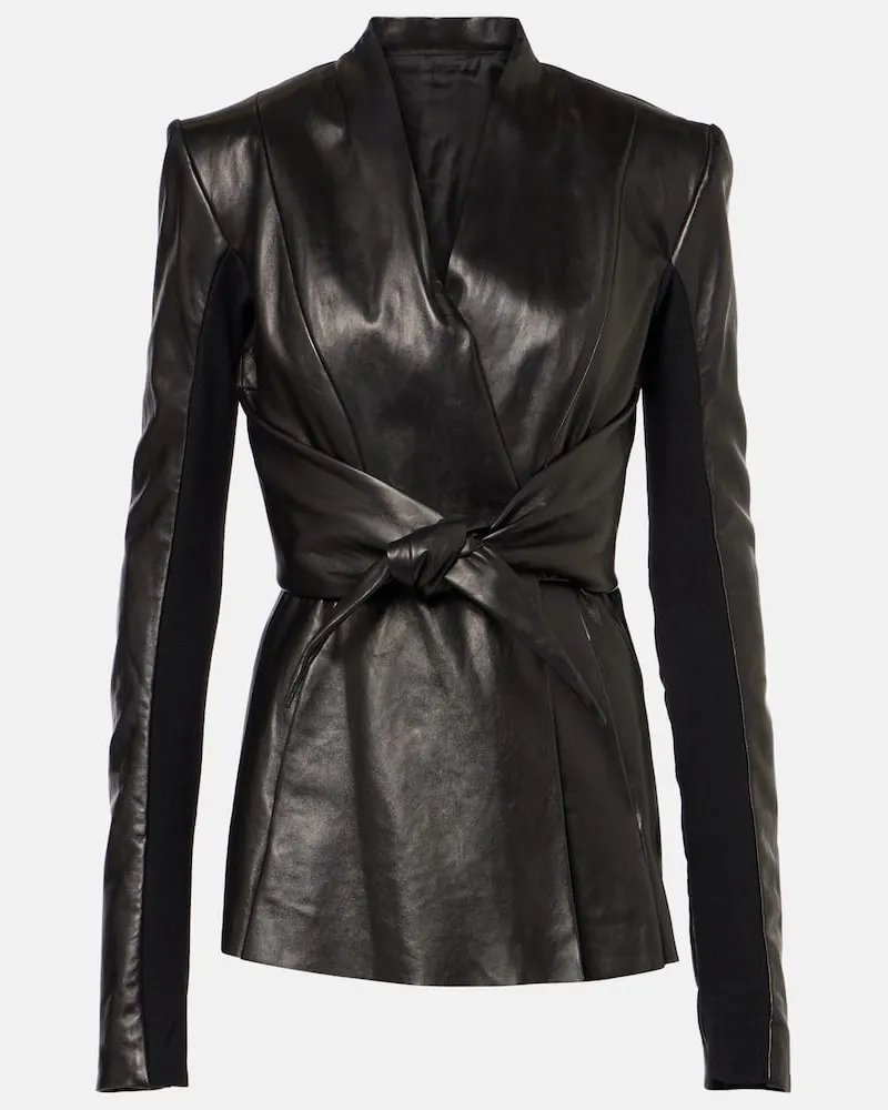 Rick Owens Lederjacke Schwarz