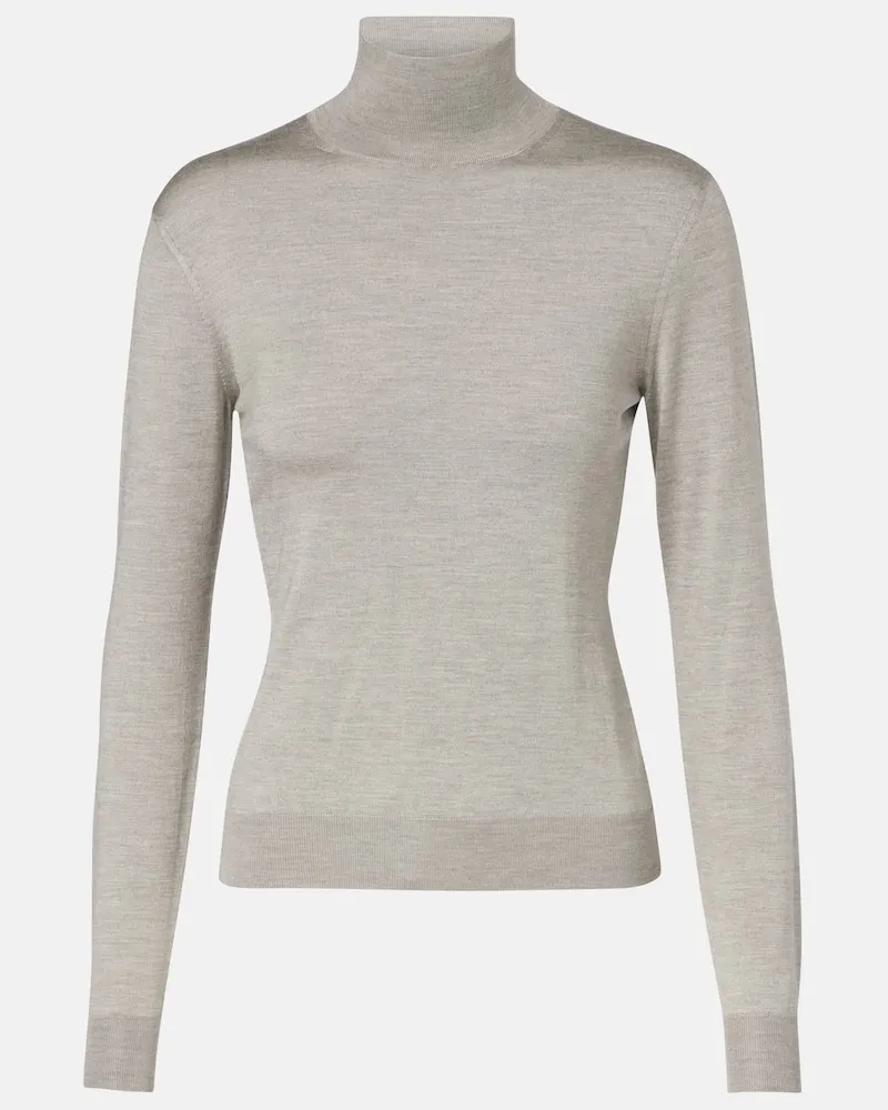 Ralph Lauren Rollkragenpullover aus einem Seidengemisch Grau