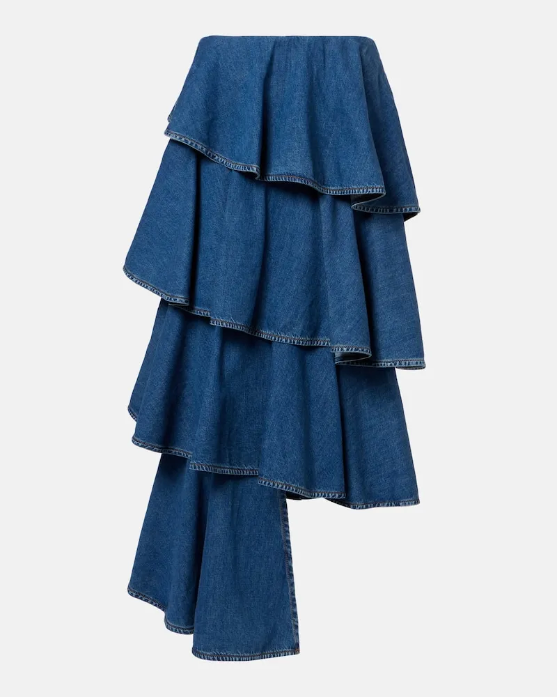 Alaïa Alaïa Midirock Spiral aus Denim Blau