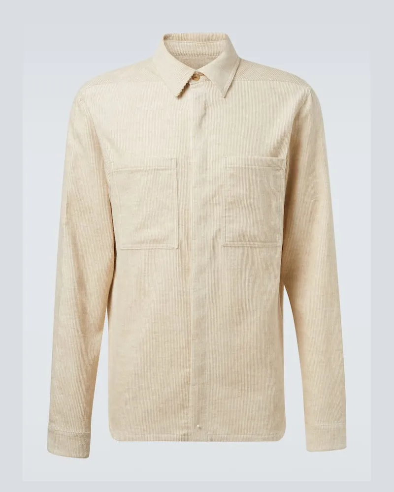 Rick Owens Hemdjacke aus Cord Beige
