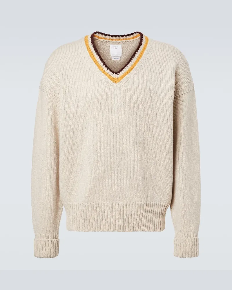 Visvim Pullover College aus Wolle und Kaschmir Beige