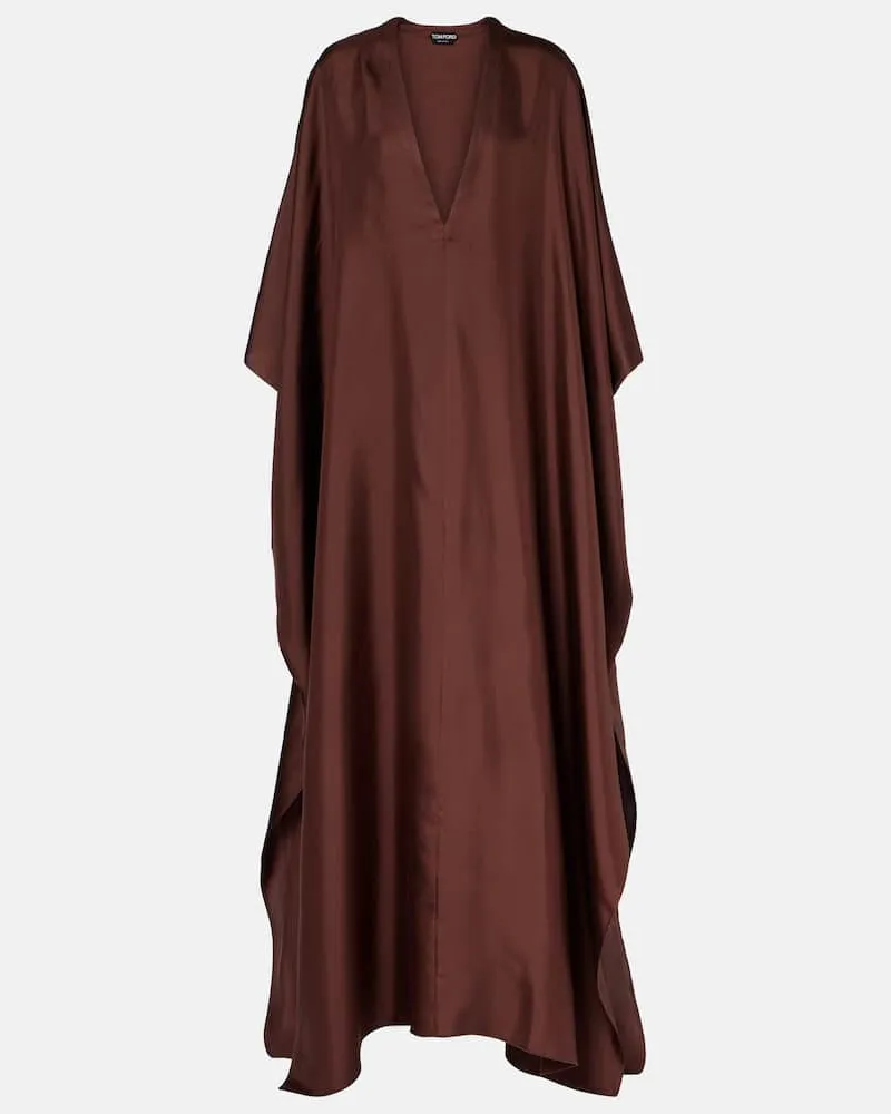 Tom Ford Kaftan aus Seiden-Twill Braun
