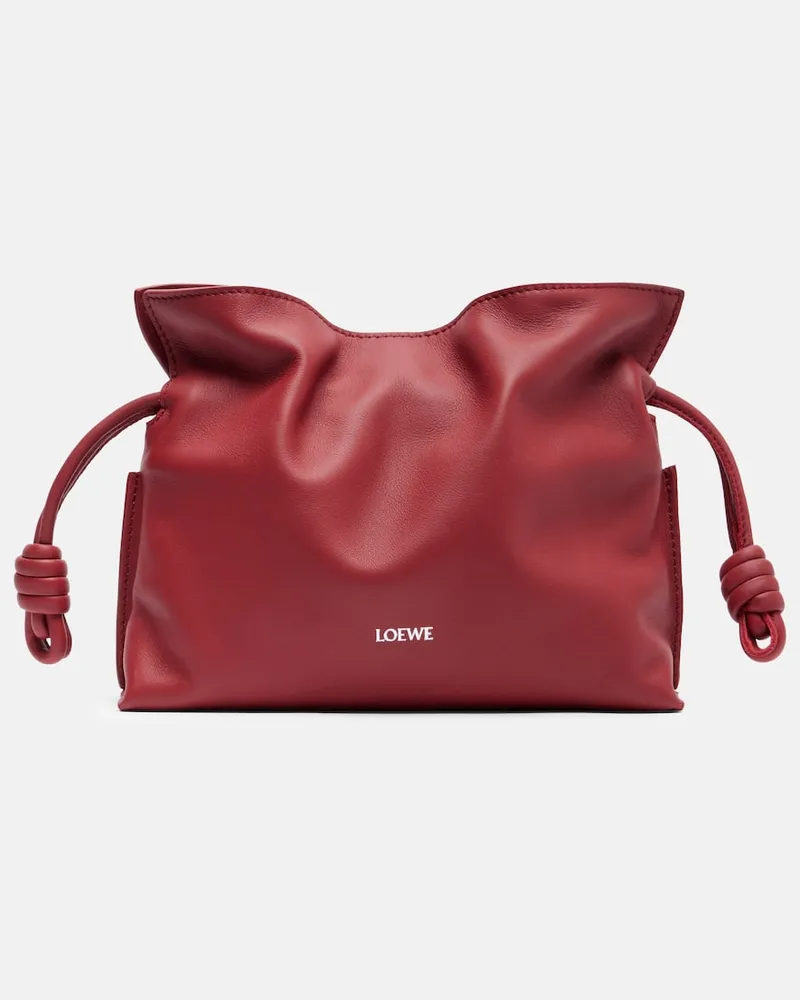 Loewe Clutch Flamenco Mini aus Leder Rot