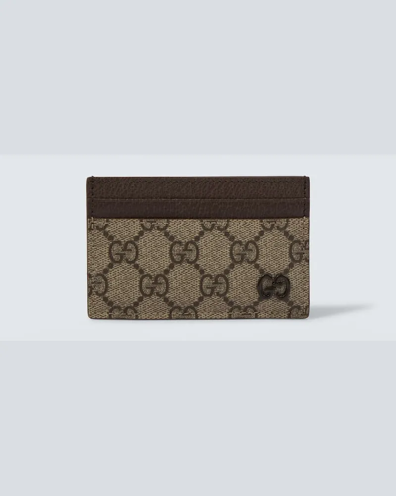 Gucci Kartenetui GG aus Canvas Braun