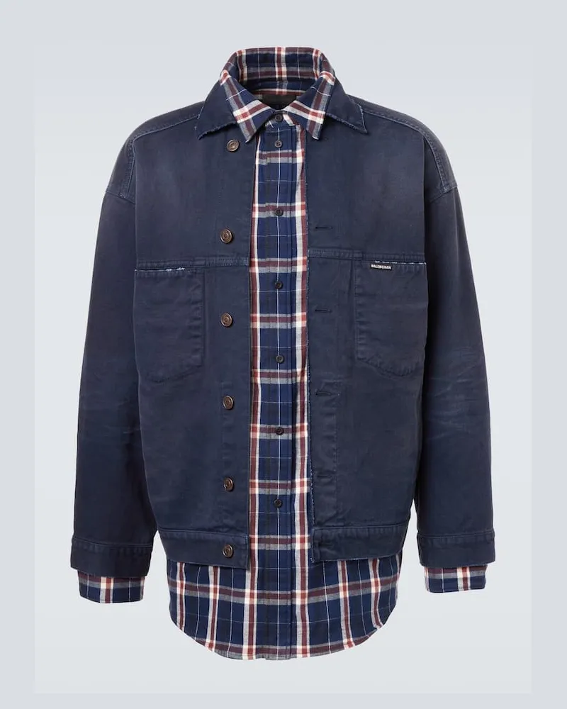 Balenciaga Jacke aus Baumwolle Blau
