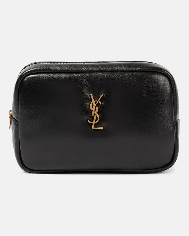 Saint Laurent Kosmetiketui aus Leder Schwarz
