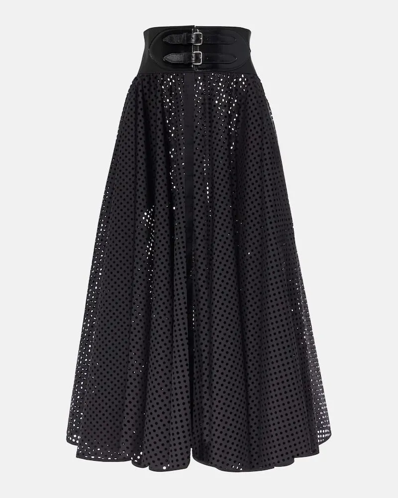 Alaïa Alaia Midirock aus einem Baumwollgemisch Schwarz