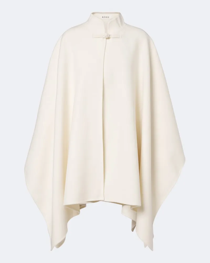 Róhe Róhe Poncho aus Wolle und Kaschmir Weiß