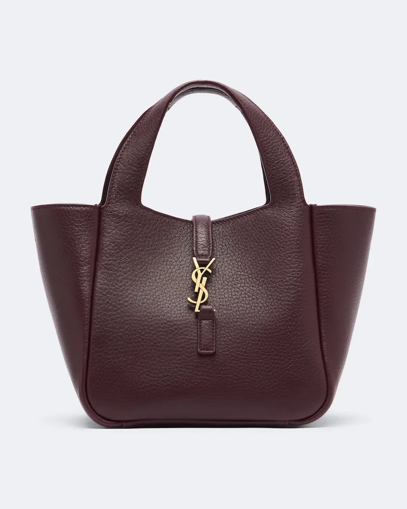 Saint Laurent Henkeltasche Le 5 À 7 Bea aus Leder Burgunderrot