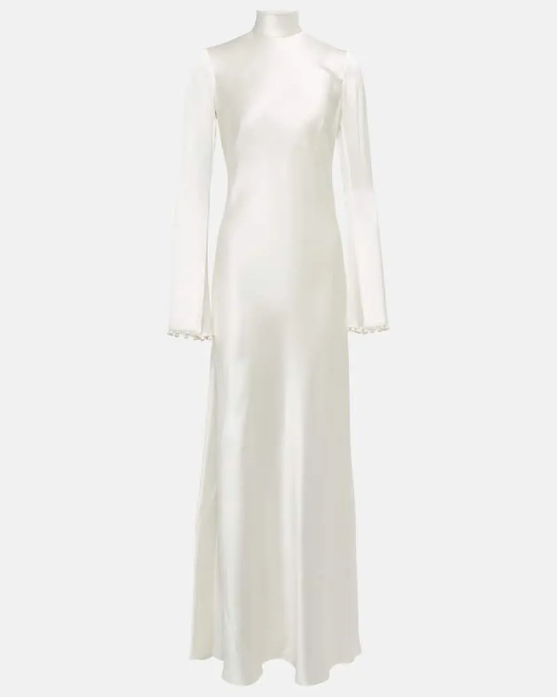GALVAN Bridal Robe Praiano aus Seide Weiß