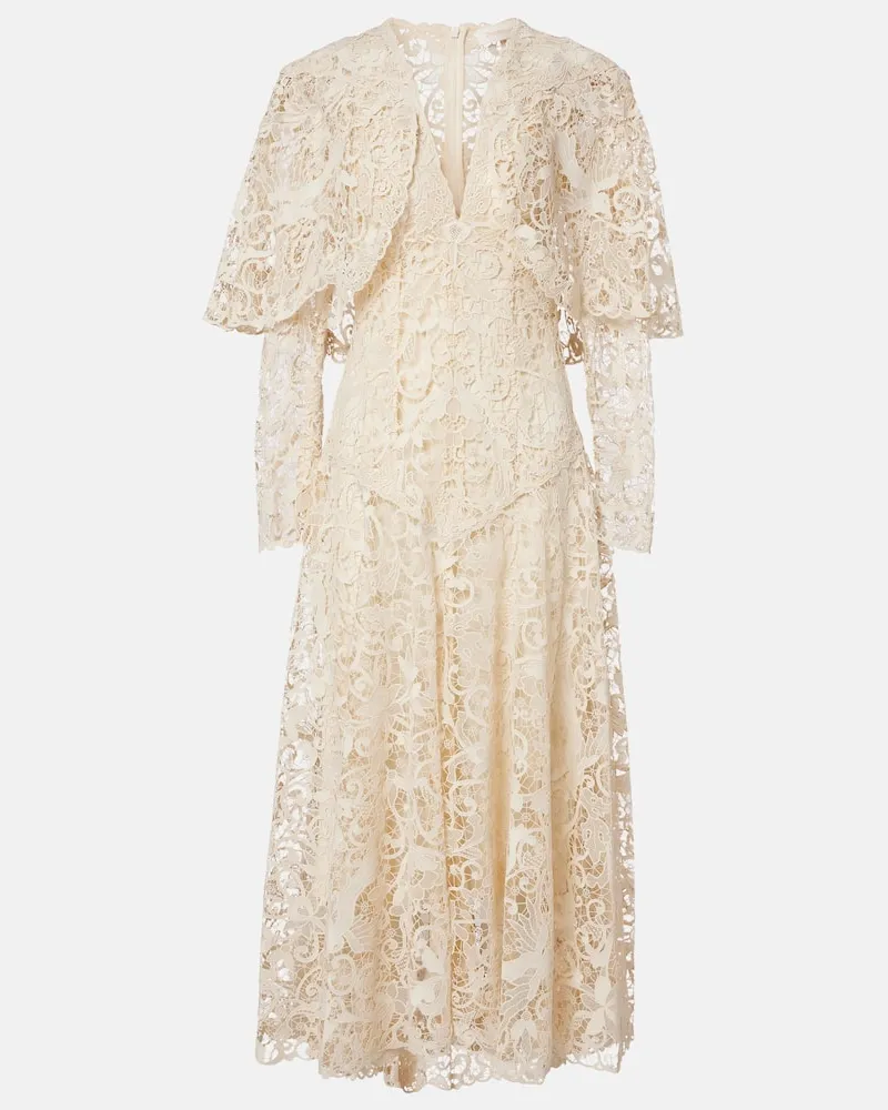Zimmermann Midikleid Memento aus Spitze Weiß