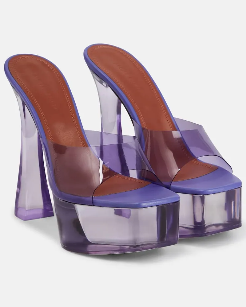 Amina Muaddi Plateau-Pantoletten Dalida Glass Violett