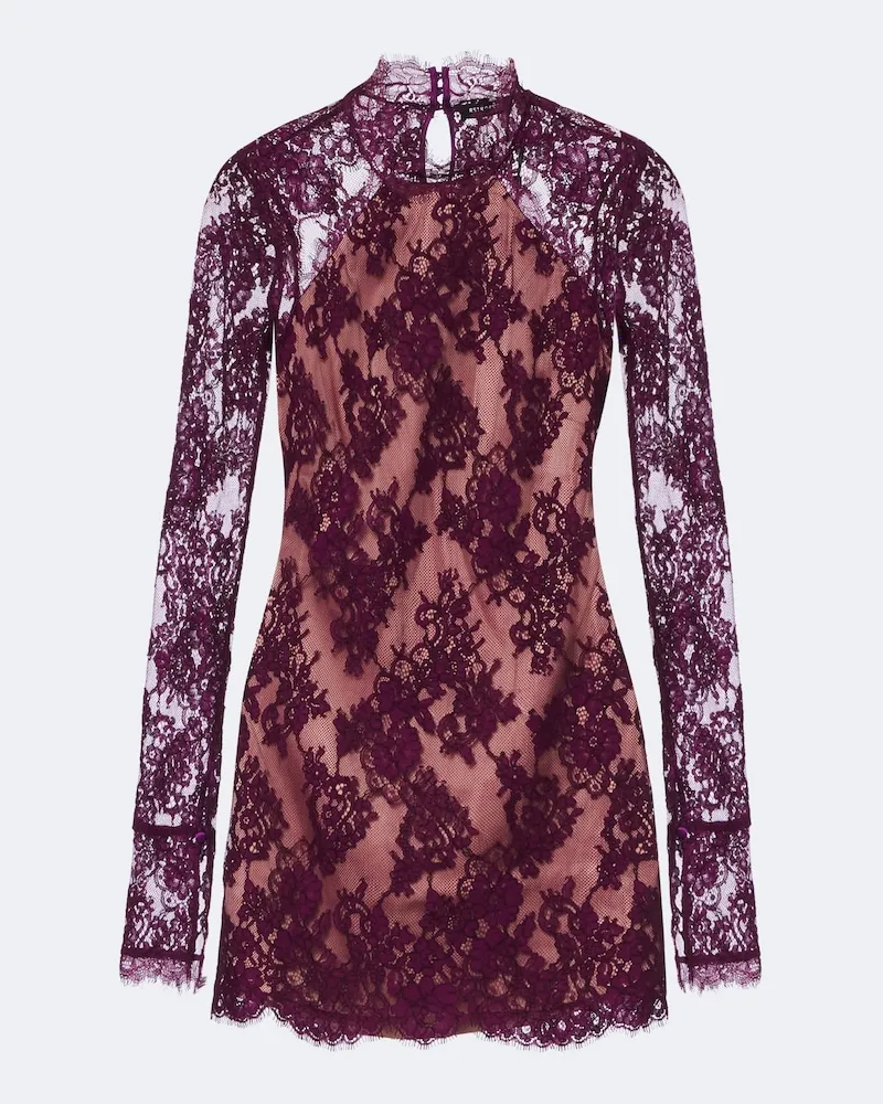 Retrofête Retrofête Minikleid Gilana aus Spitze Violett