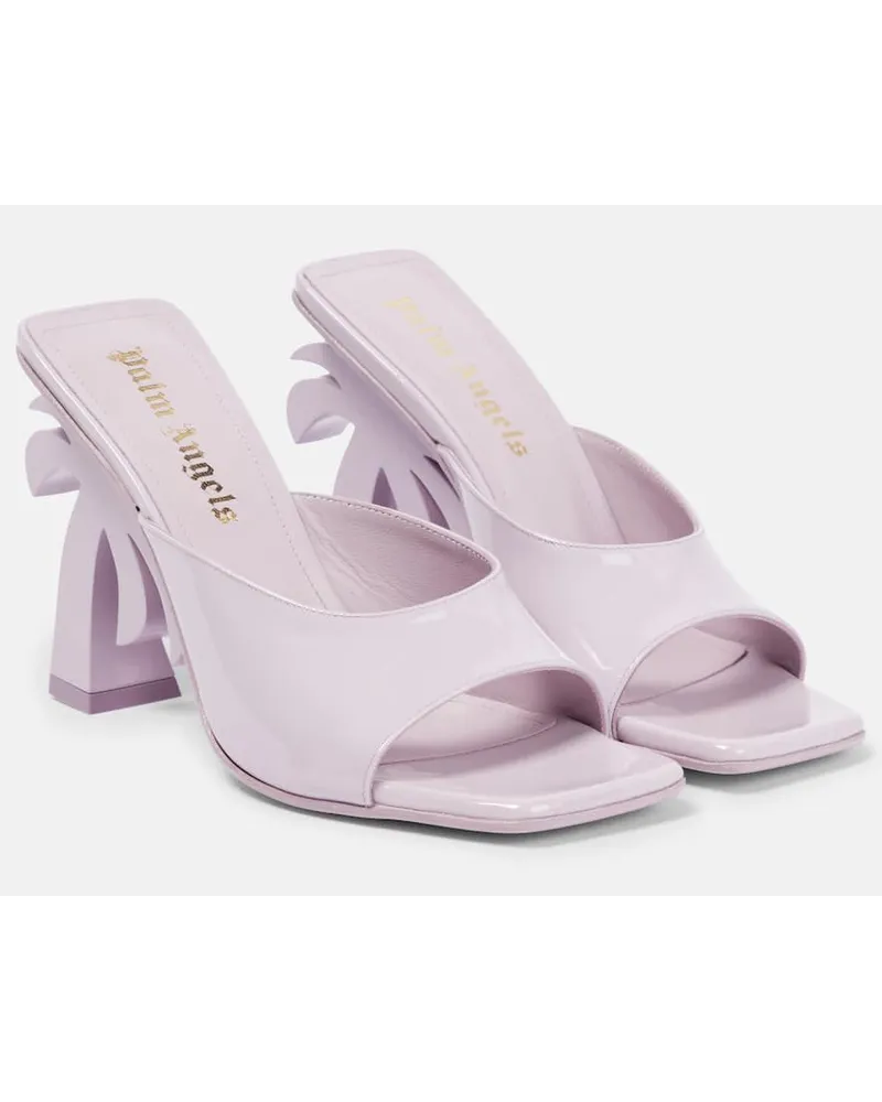 Palm Angels Mules Palm Beach aus Lackleder Pink