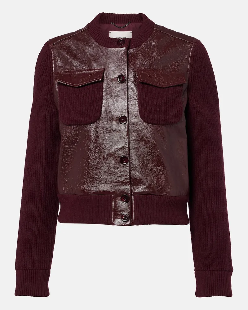 Dorothee Schumacher Cropped-Lederjacke It's A Match Burgunderrot