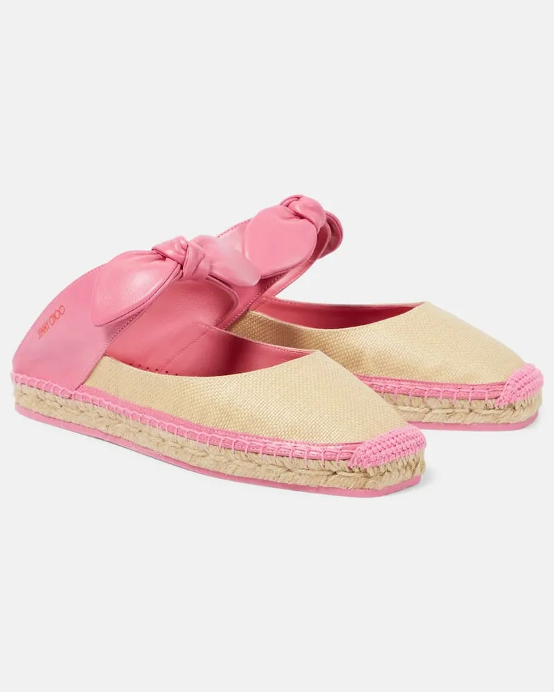 Jimmy Choo Espadrilles Reka aus Raffiabast und Leder Rosa
