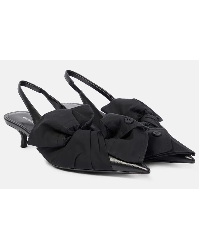 Balenciaga Slingback-Pumps aus Leder Schwarz