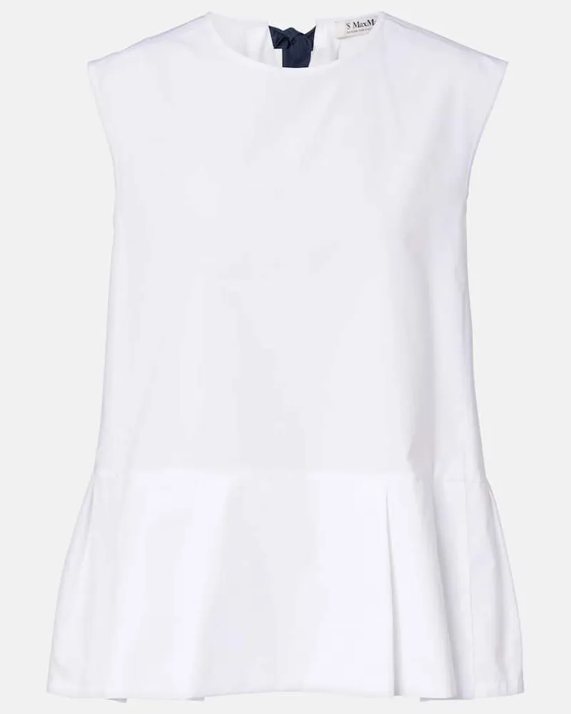 Max Mara Top Brava aus Baumwollpopeline Weiß