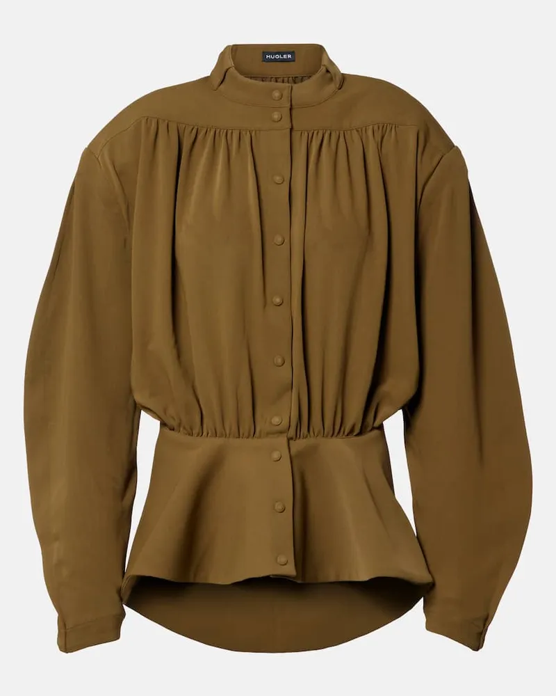 Thierry Mugler Bluse re/edit Hiver Russe aus Crêpe-Twill Grün