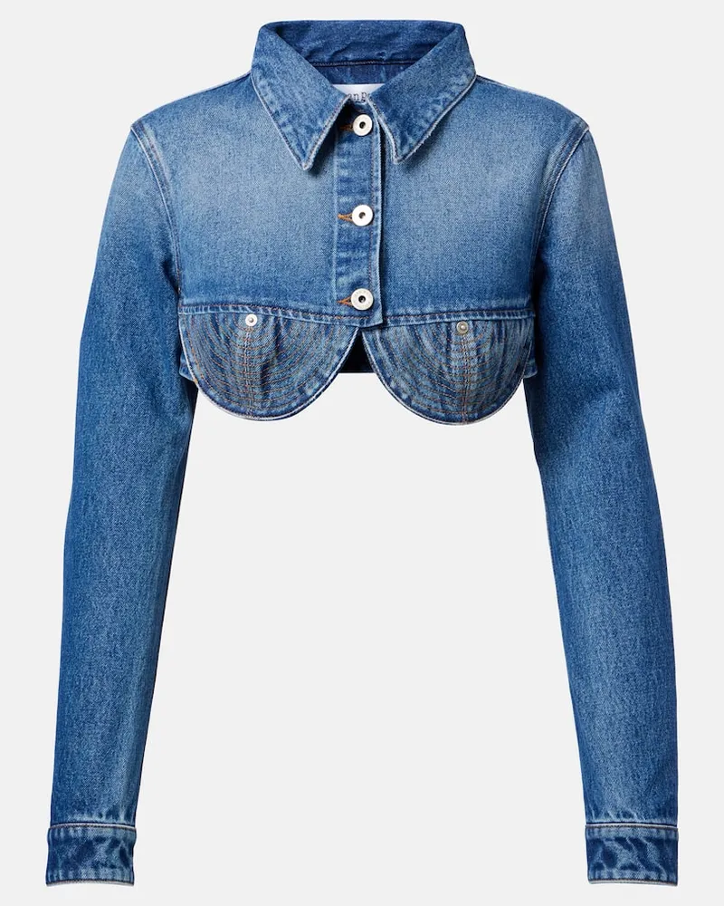 Jean Paul Gaultier Cropped-Jeansjacke Blau