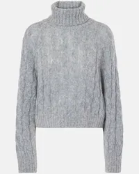 Brunello Cucinelli Rollkragenpullover aus Wolle und Mohair Blau