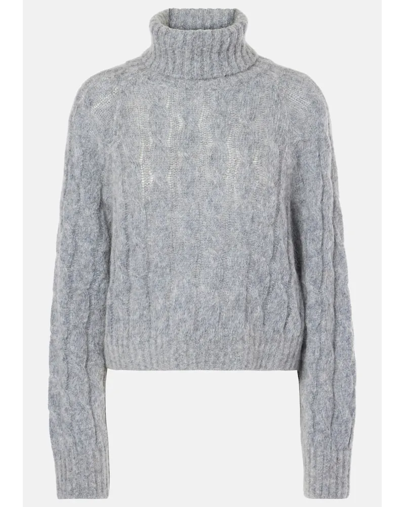 Brunello Cucinelli Rollkragenpullover aus Wolle und Mohair Blau
