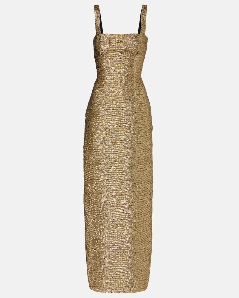 EMILIA WICKSTEAD Robe Micheline aus Seersucker Gold