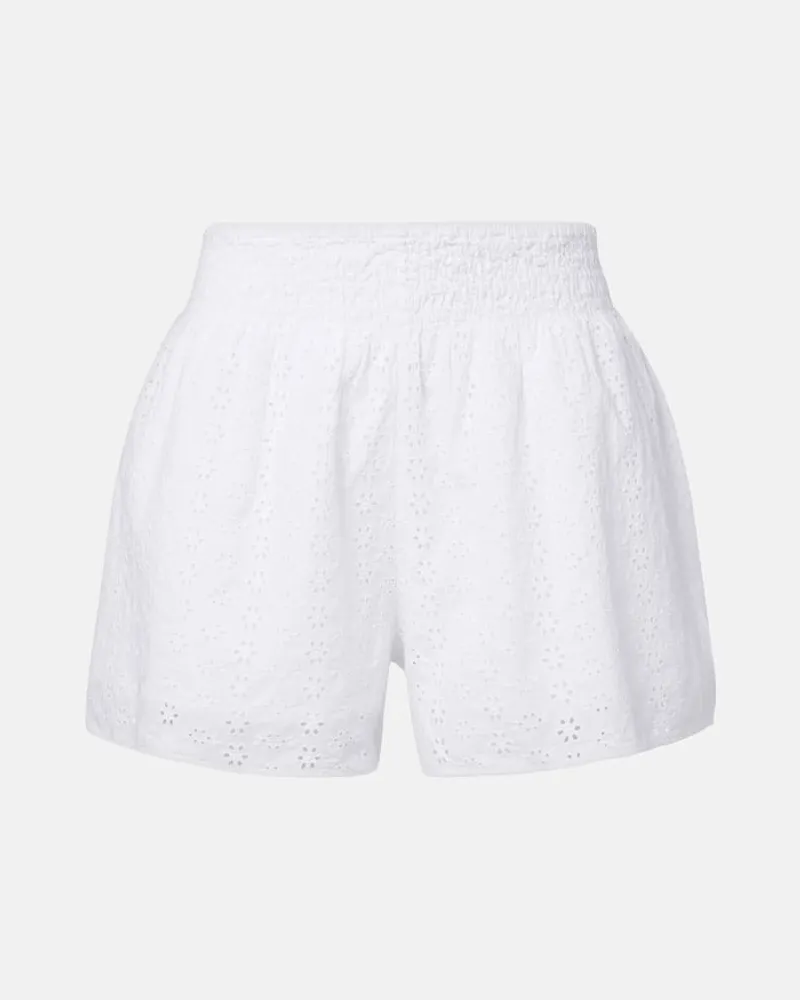 Velvet Shorts Iris aus Baumwolle Weiß