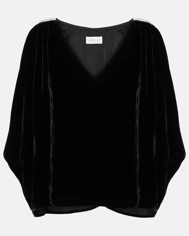 Velvet Top Adelle aus Samt Schwarz