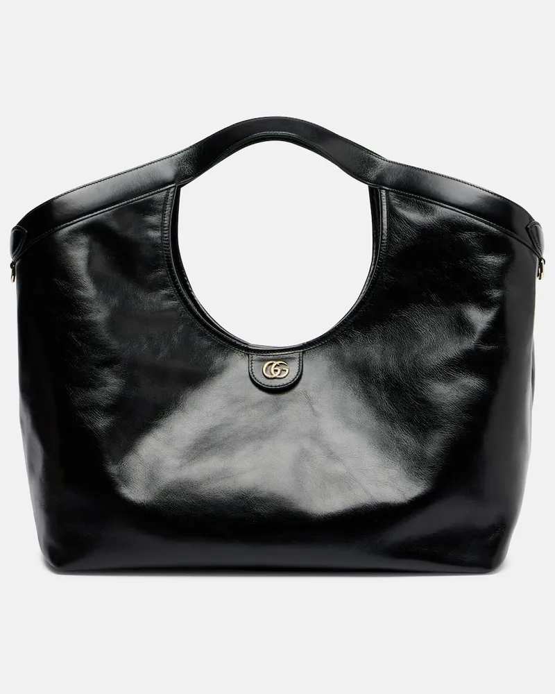 Gucci Tote Bag Gucci Giglio Large aus Leder Schwarz