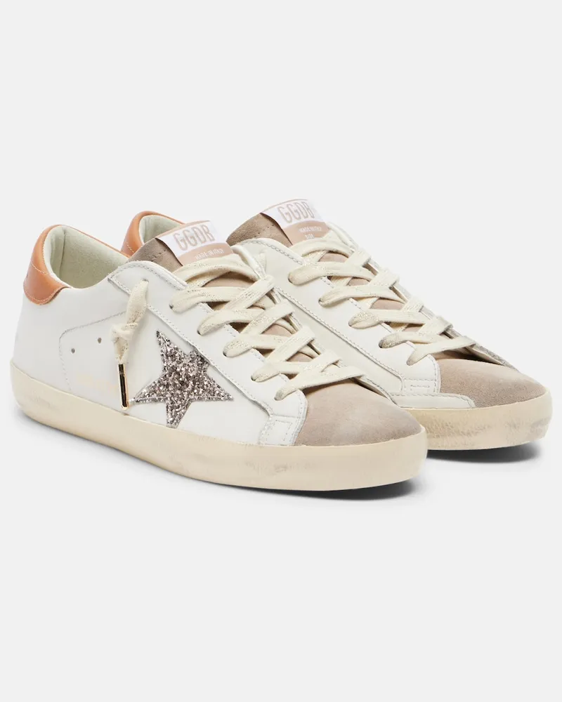 Golden Goose Sneakers Super-Star mit Glitter Weiß