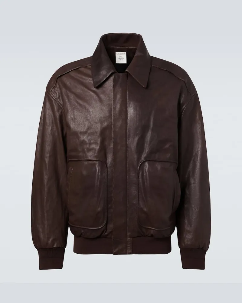 Calvin Klein Blouson Johnson aus Leder Braun