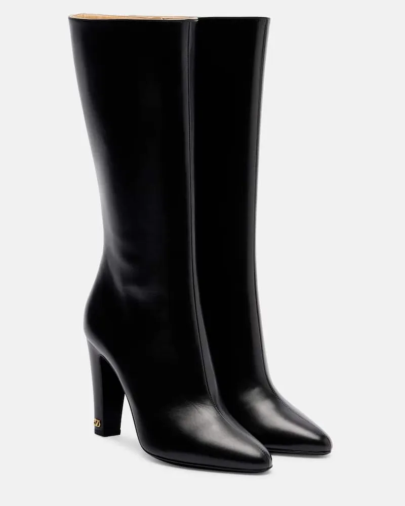 Valentino Garavani Stiefel Hotty 100 aus Leder Schwarz