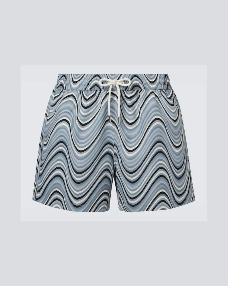 Frescobol Carioca Bedruckte Badeshorts Rio Blau