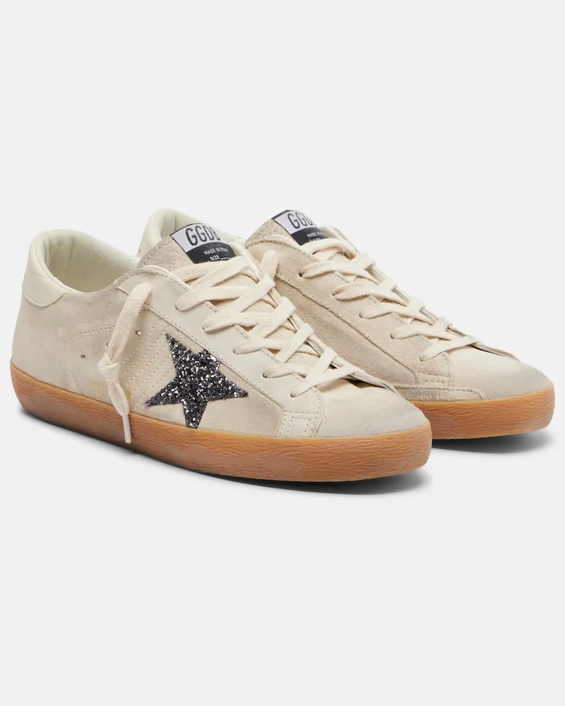 Golden Goose Sneakers Super-Star mit Glitter Beige