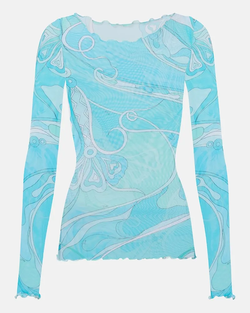 Emilio Pucci Top Orchidee Blau