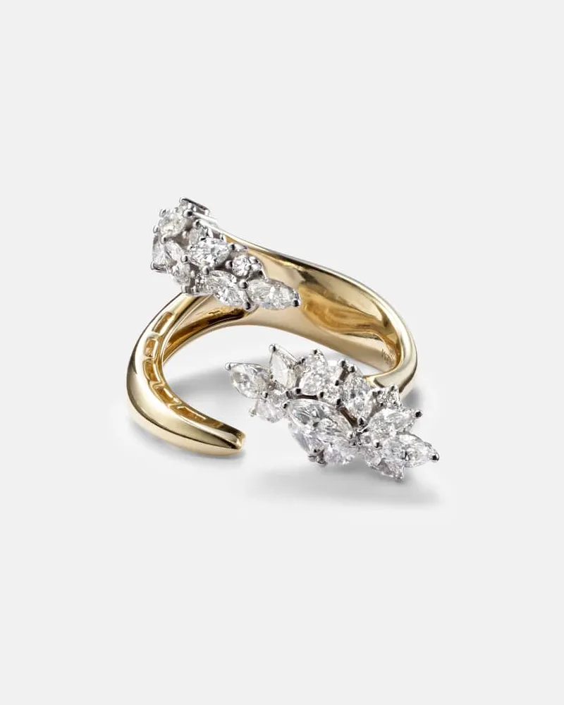 YEPREM Ring Golden Strada aus 18kt Gelbgold mit Diamanten Gold