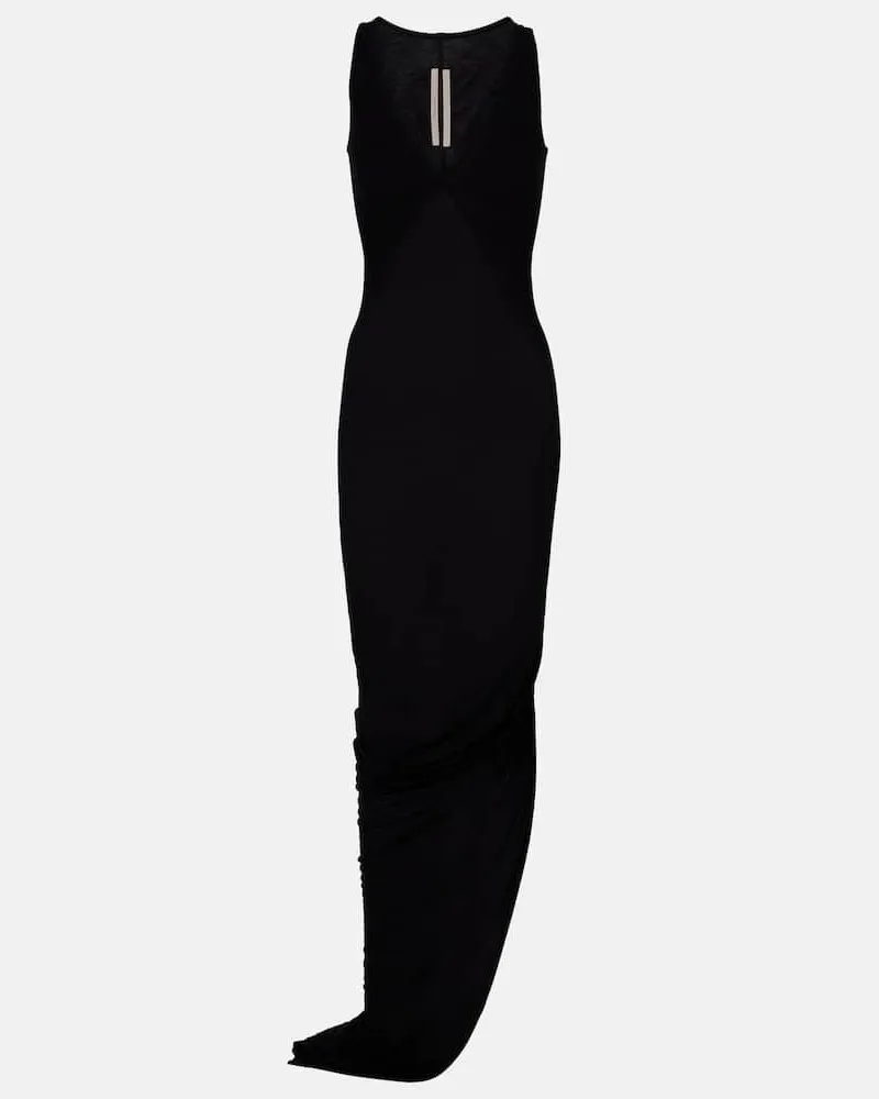 Rick Owens Maxikleid V Tank aus Jersey Schwarz