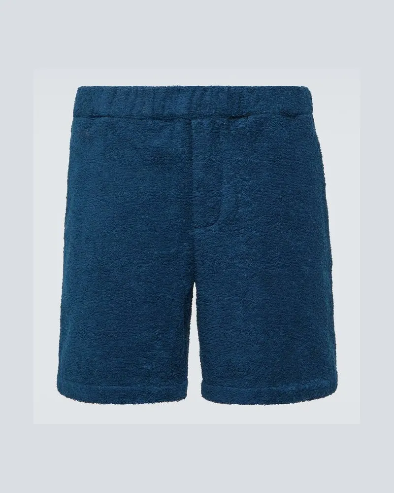 Prada Shorts aus Frottee Blau