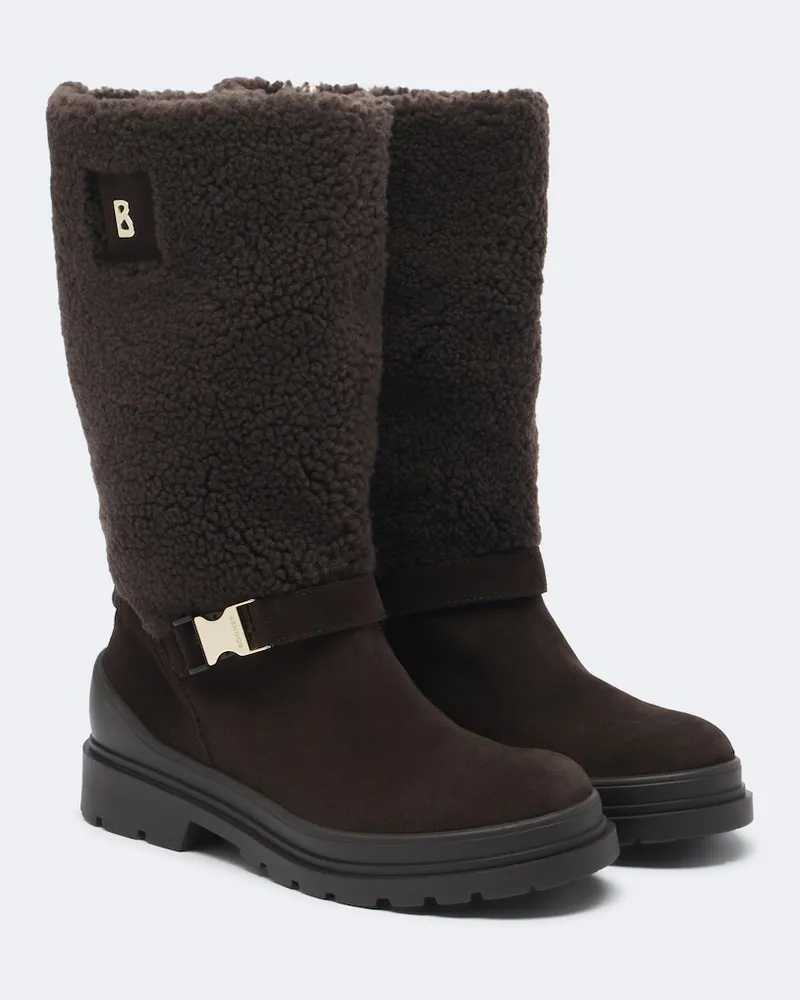 Bogner Stiefel St. Moritz aus Veloursleder und Shearling Braun