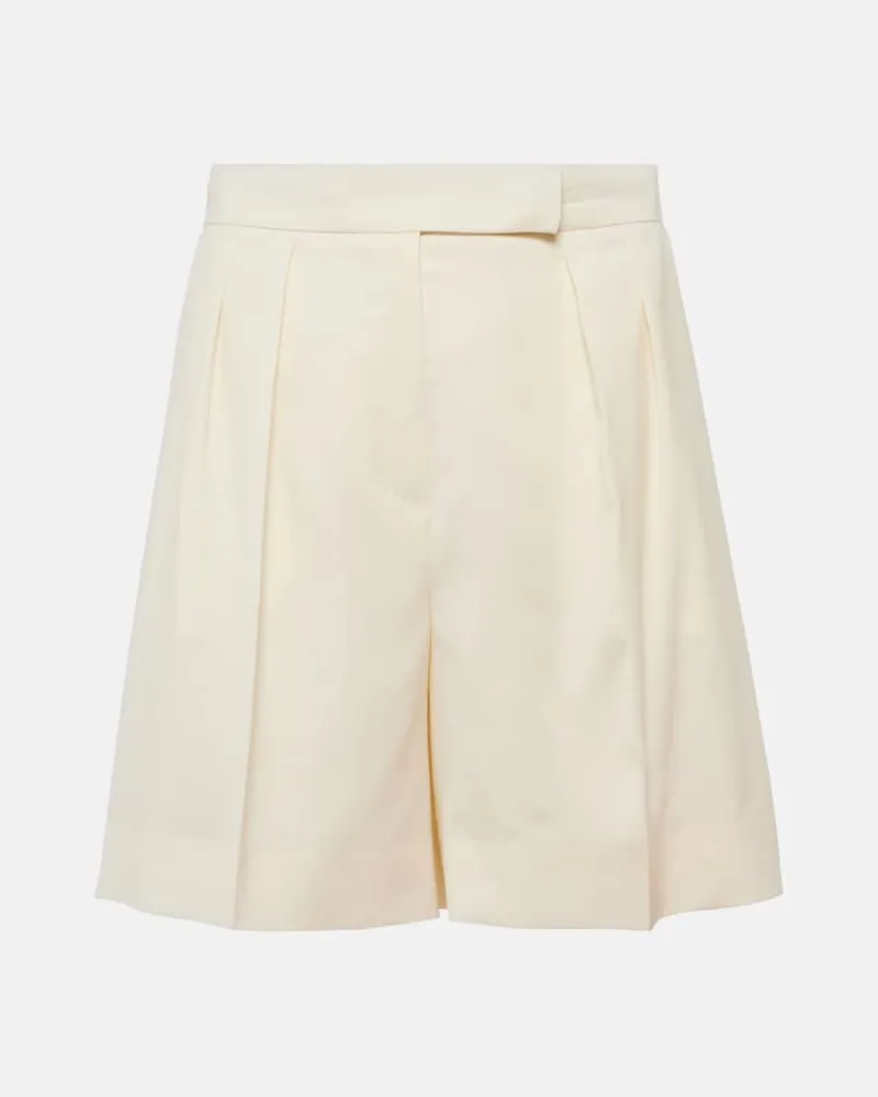 Max Mara High-Rise Shorts Priamo aus Schurwolle Weiß