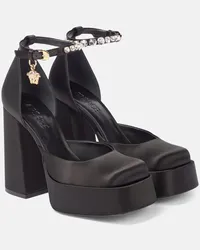 Versace Plateau-Pumps Medusa Aevitas aus Satin Schwarz